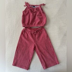 Old Navy Red and White Checkered Set
